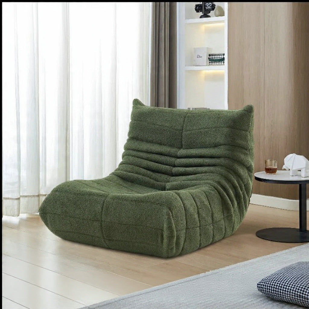 Loungefauteuil - Zachte Bekleding, Ergonomisch Design, 86 × 65 × 75 cm - Beige, Groen of Rood