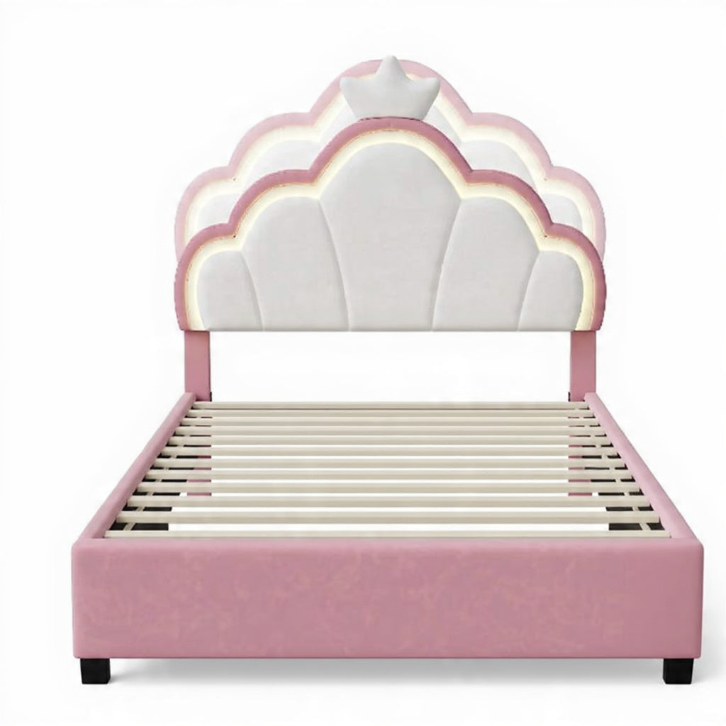 Gestoffeerd Bedframe met LED-verlichting - Opbergruimte, 16 Kleuren, Zwart/Wit - 90 × 200 cm of 140 × 200 cm