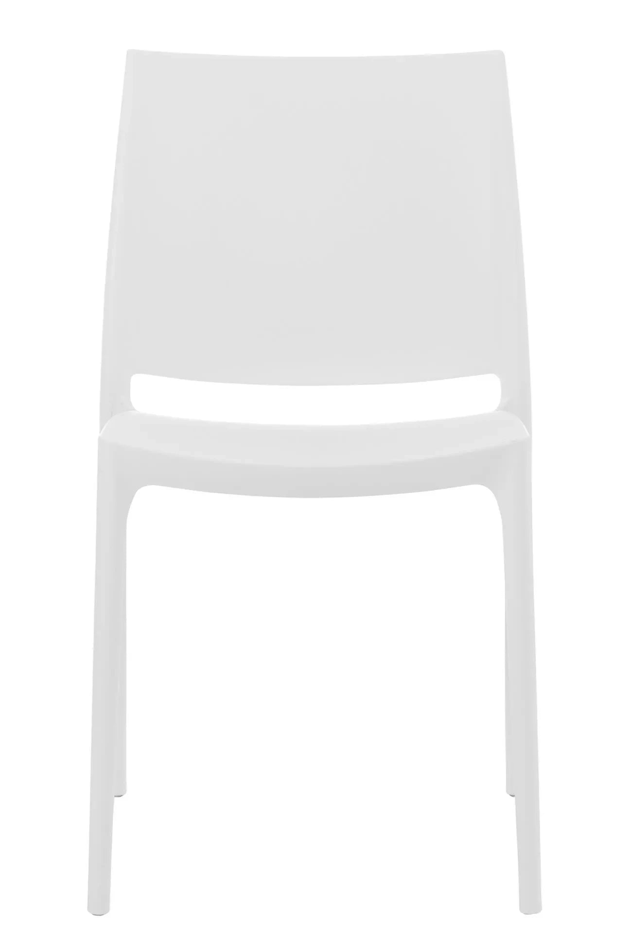 In And OutdoorMatch Classy stoel wit Beatrice - Met rugleuning - Thuis of beurs - Zithoogte 45cm Eetkamerstoel