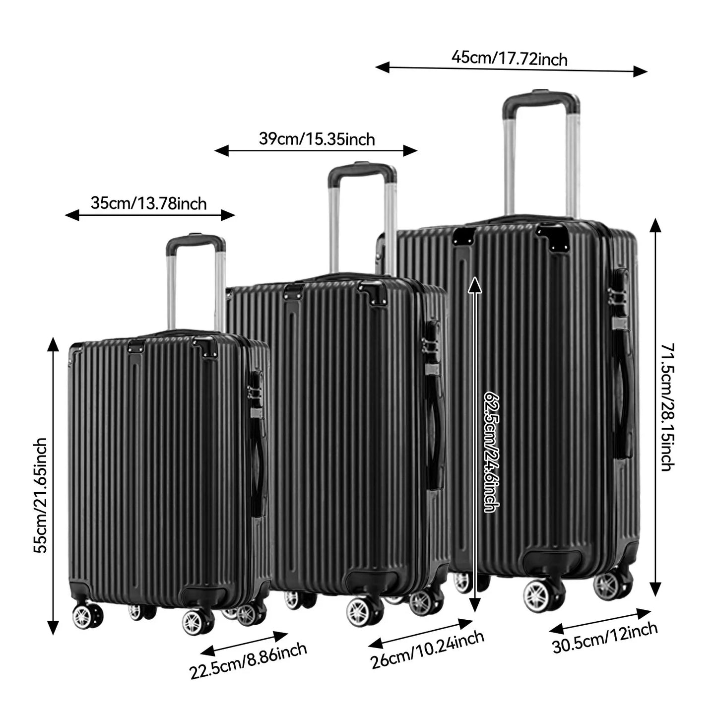Complete Koffer Set - Kunststof - Met Slot