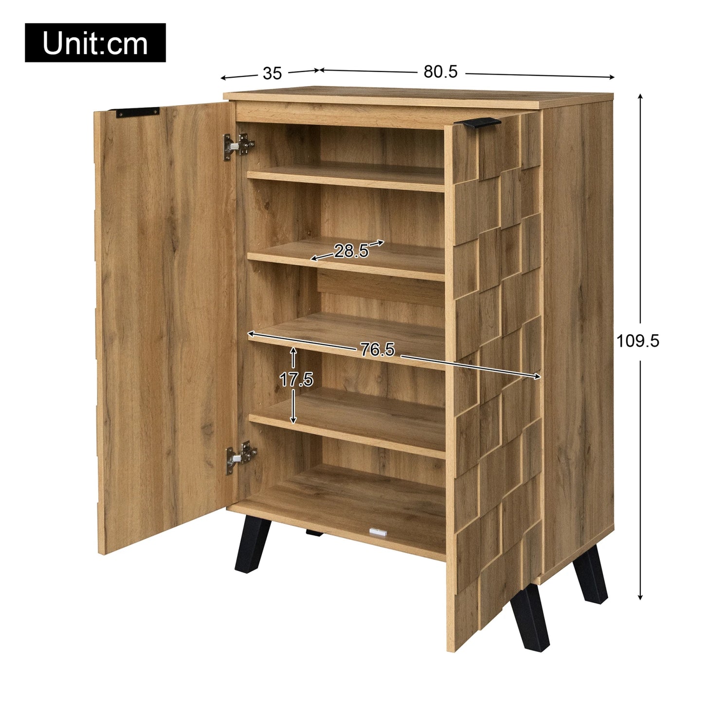 Houtlook Sideboard - 5 Compartimenten - Regelbare Planken