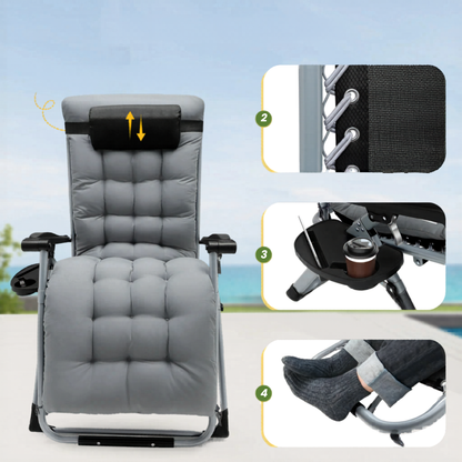 Anti-Gravity Loungestoel - Verstelbaar - Grijs