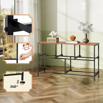 Ladekast - 5 Lades - Vintage Houtlook - Zwart Metalen Frame