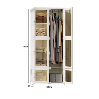 Opvouwbare Kledingkast - Wit - 69x50x170cm