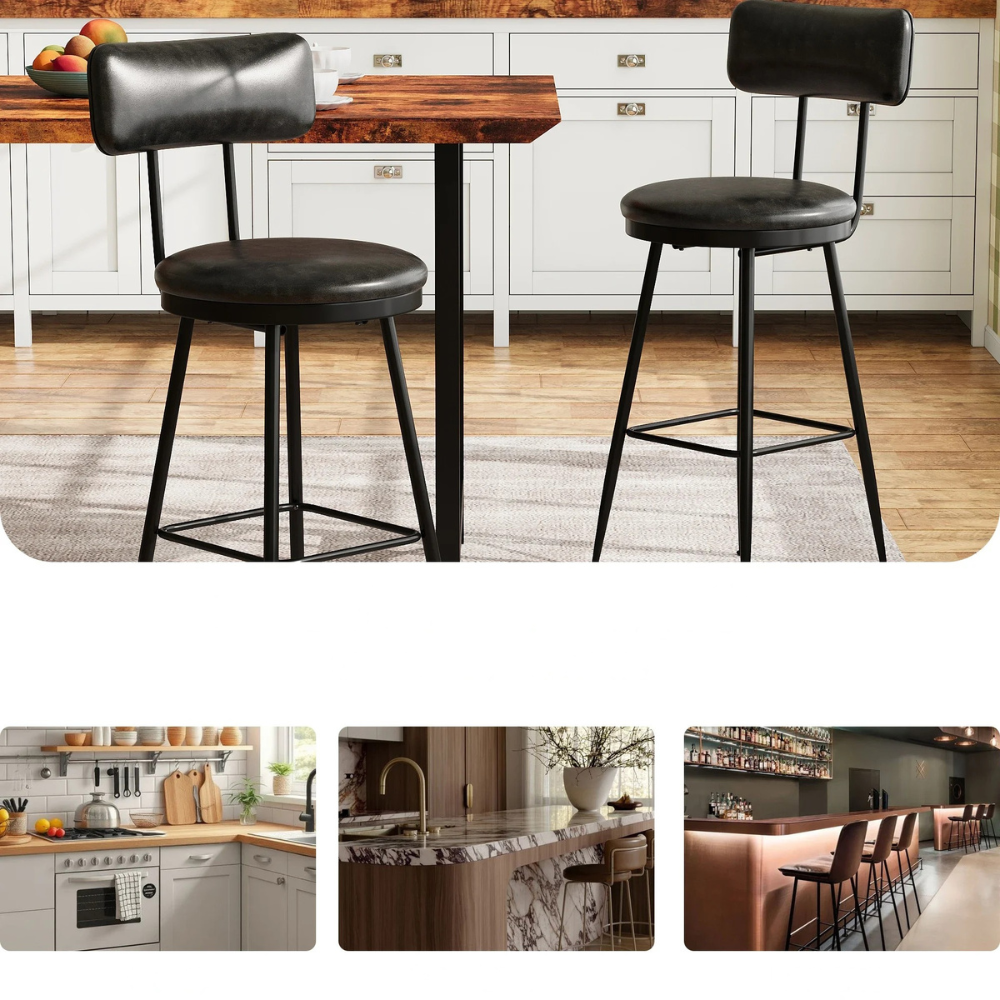 Kunstleren Barstoelen - Set van 2 - Wit - Goud