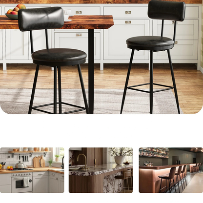 Kunstleren Barstoelen - Set van 2 - Wit - Goud