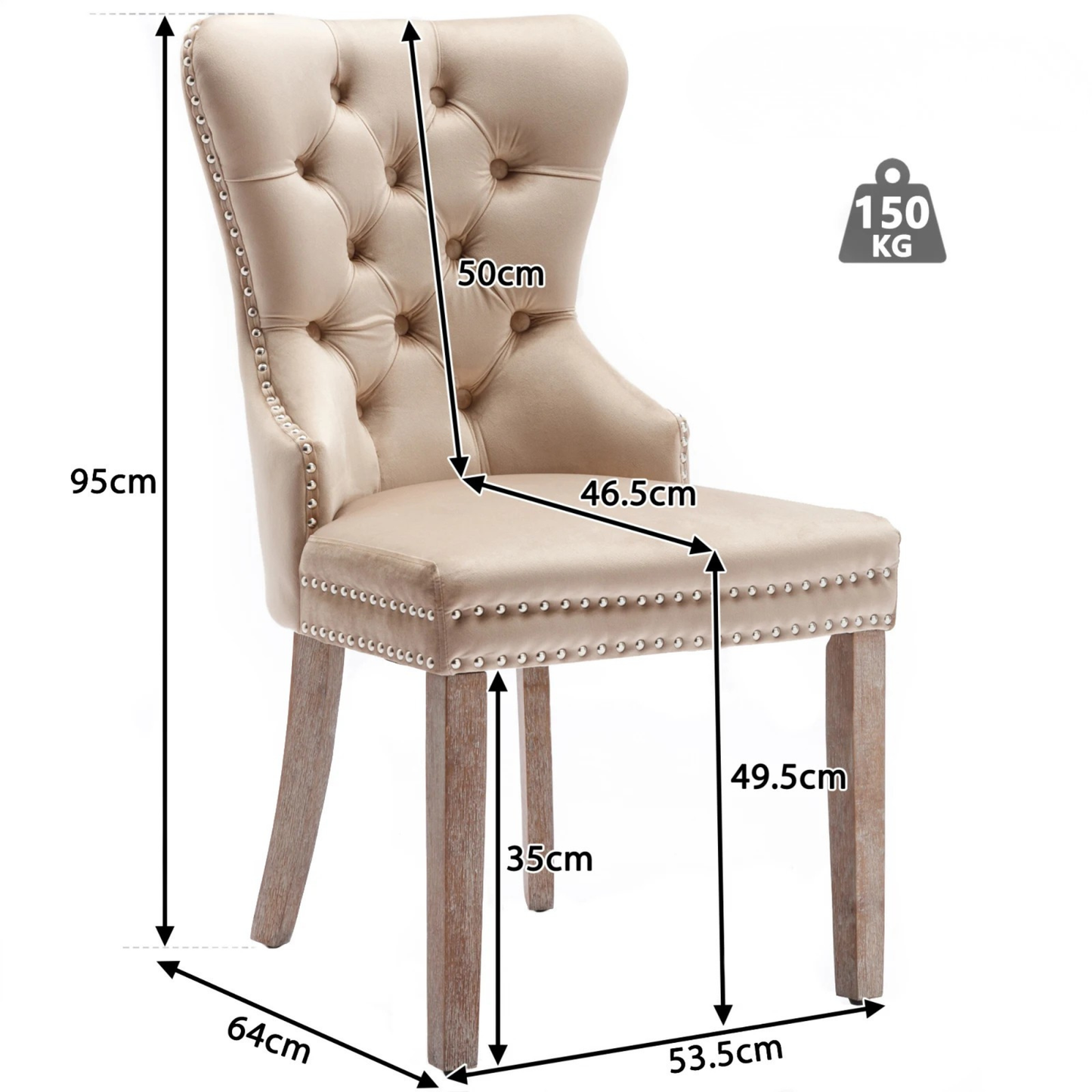 Eetkamerstoelen - Set van 2 - Beige