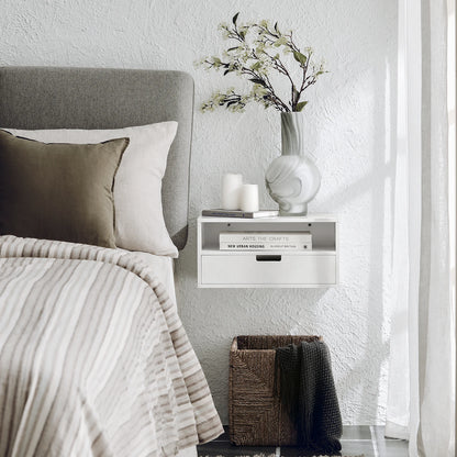 SoBuy NKD03-W bedside table hanging nightstand Floating bedside tray hanging night shelf mobile phone hover rack