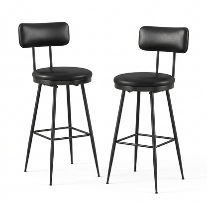Kunstleren Barstoelen - Set van 2 - Wit - Goud