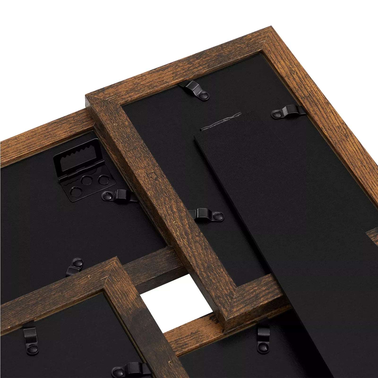 In And OutdoorMatch 4 Fotolijsten Clovis - Collage - (10x15cm) - met glazen paneel - Fotogalerij Presentatie - Vintage Bruin Foto lijstje