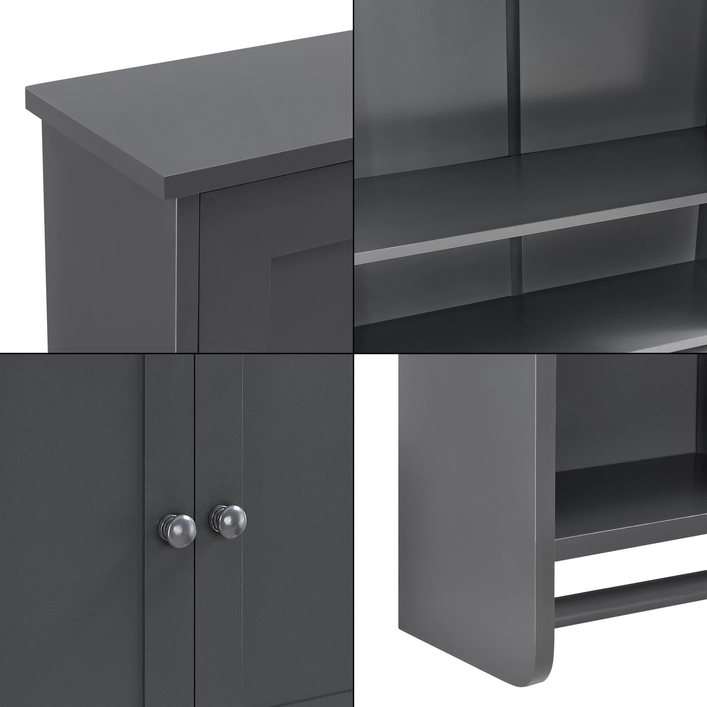 In And OutdoorMatch Badkamermeubel Arvel - Voor Wandmontage - 65x48,7x14,5 cm - Donkergrijs - MDF - Stijlvol Design Badkamerkast