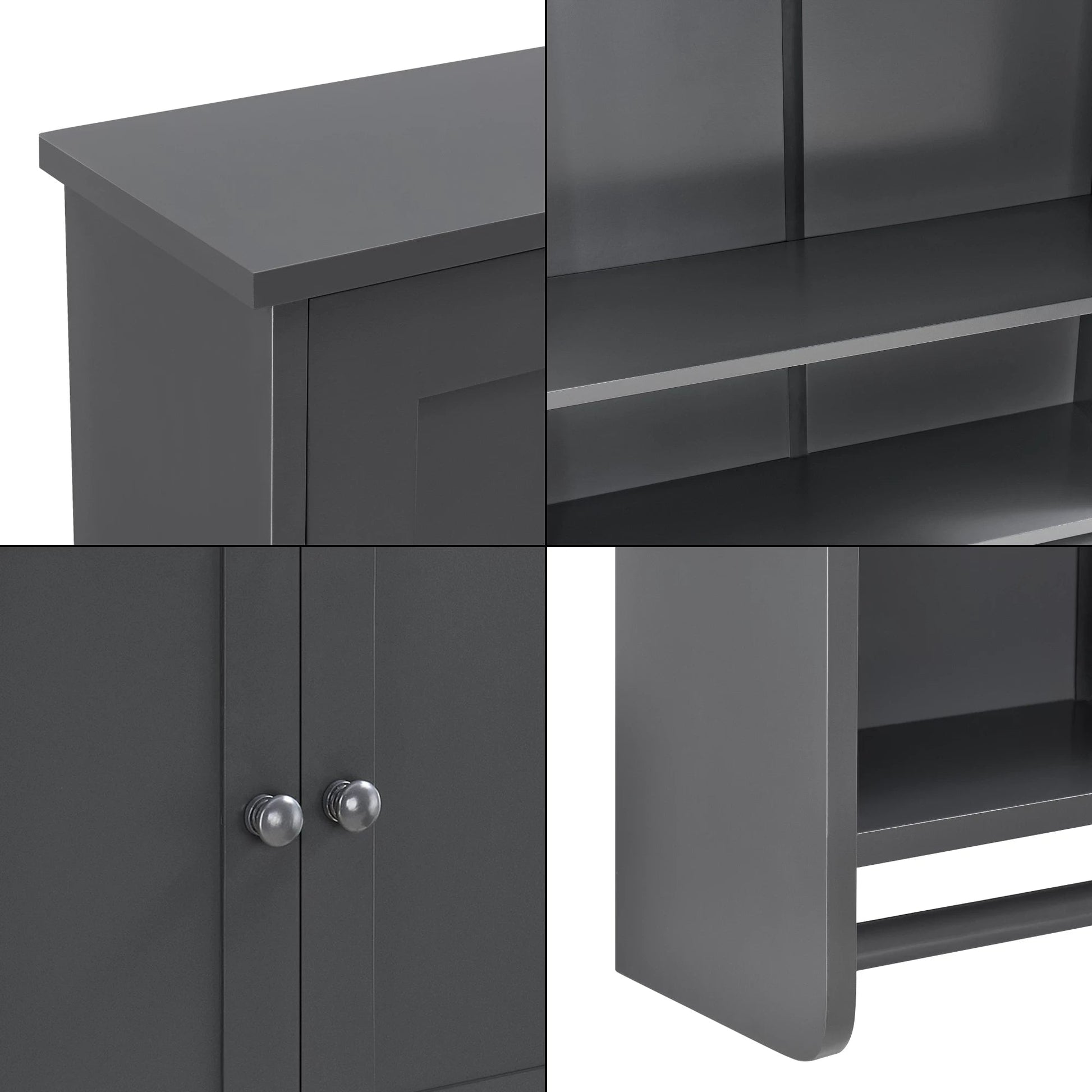 In And OutdoorMatch Badkamermeubel Arvel - Voor Wandmontage - 65x48,7x14,5 cm - Donkergrijs - MDF - Stijlvol Design Badkamerkast