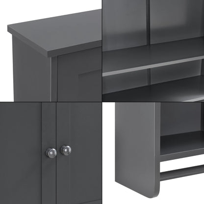 In And OutdoorMatch Badkamermeubel Arvel - Voor Wandmontage - 65x48,7x14,5 cm - Donkergrijs - MDF - Stijlvol Design Badkamerkast