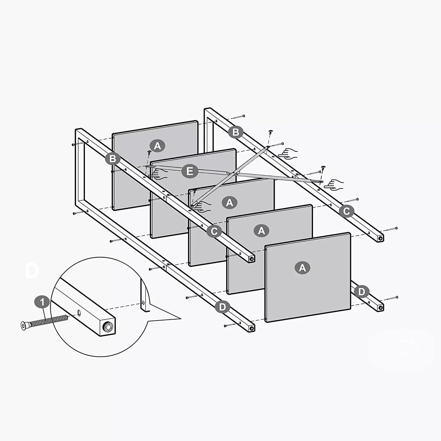In And OutdoorMatch Boekenkast Charlene - Opbergrek - 5 Lagen - Open Planken - Kantoor - Woonkamer - Slaapkamer - 40x30x146cm - Vintage Bruin/Zwart storage rack