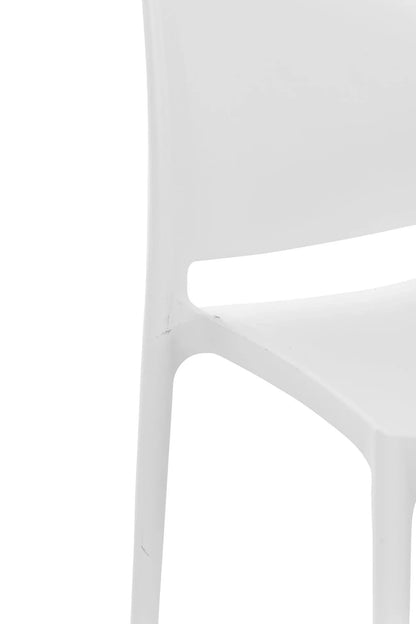 In And OutdoorMatch Classy stoel wit Beatrice - Met rugleuning - Thuis of beurs - Zithoogte 45cm Eetkamerstoel