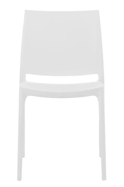 In And OutdoorMatch Classy stoel wit Beatrice - Met rugleuning - Thuis of beurs - Zithoogte 45cm Eetkamerstoel