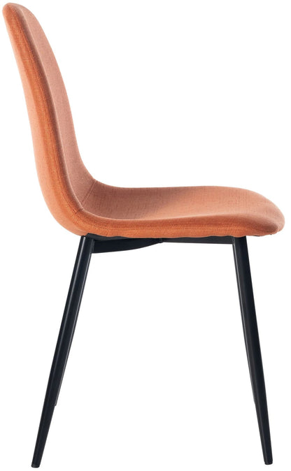 In And OutdoorMatch Eetkamerstoel Carolina - Oranje - Set van 4 - Eetkamerstoel - Stof - Hoge kwaliteit bekleding - Decoratieve stoel - Stijlvolle eetkamerstoel Eetkamerstoel