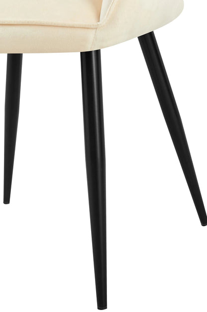 In And OutdoorMatch Eetkamerstoel Eben - Crème - Fluweel - Hoge kwaliteit bekleding - Stijlvolle eetkamerstoel - Luxe uitstraling Eetkamerstoel