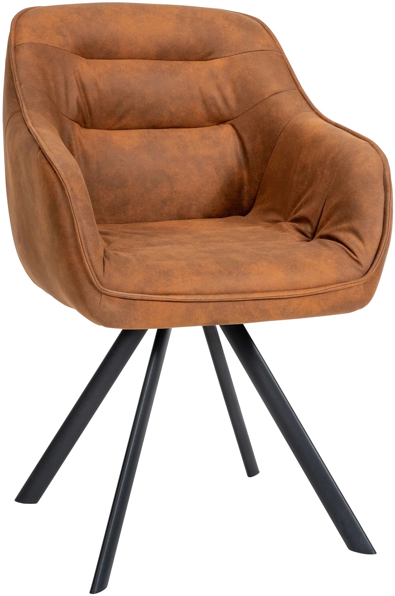 In And OutdoorMatch Eetkamerstoel Fatima - Bruin - Met Armleuningen - Fluweel - Hoge Kwaliteit Bekleding - Comfortabele en Luxe Eetkamerstoel - Vintage Look Eetkamerstoel