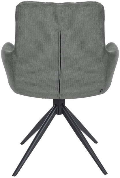 In And OutdoorMatch Eetkamerstoel Florina - Grijs - Stof - Met Armleuning - Hoogwaardige Bekleding - Stijlvolle Eetkamerstoel - Deluxe Look Eetkamerstoel