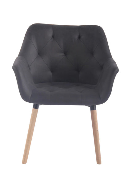 In And OutdoorMatch Eetkamerstoel Jared - Grijs - Eetkamerstoel - Kunstleer - Hoge kwaliteit bekleding - Vintage stijl stoel - Luxe eetkamerstoel Eetkamerstoel