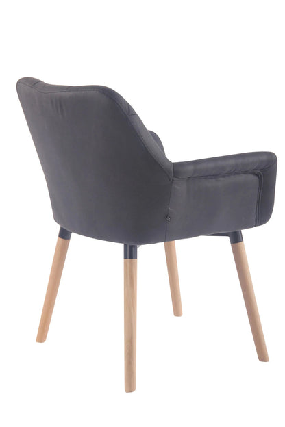 In And OutdoorMatch Eetkamerstoel Jared - Grijs - Eetkamerstoel - Kunstleer - Hoge kwaliteit bekleding - Vintage stijl stoel - Luxe eetkamerstoel Eetkamerstoel