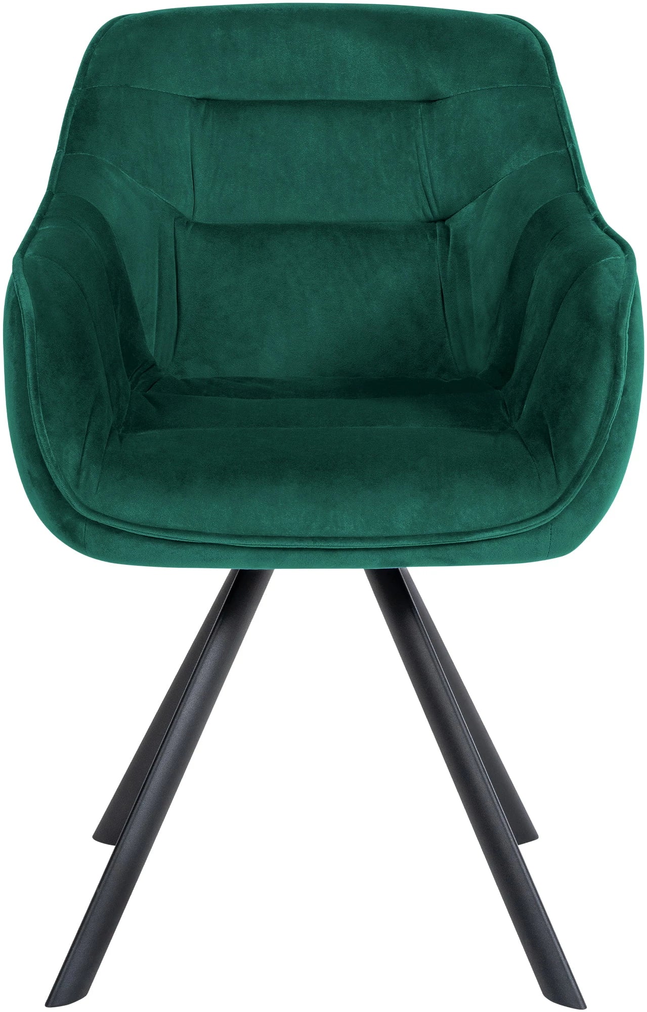 In And OutdoorMatch Eetkamerstoel Kevin - Groen - Met Armleuningen - Fluweel - Hoge Kwaliteit Bekleding - Comfortabele en Luxe Eetkamerstoel - Vintage Look Eetkamerstoel