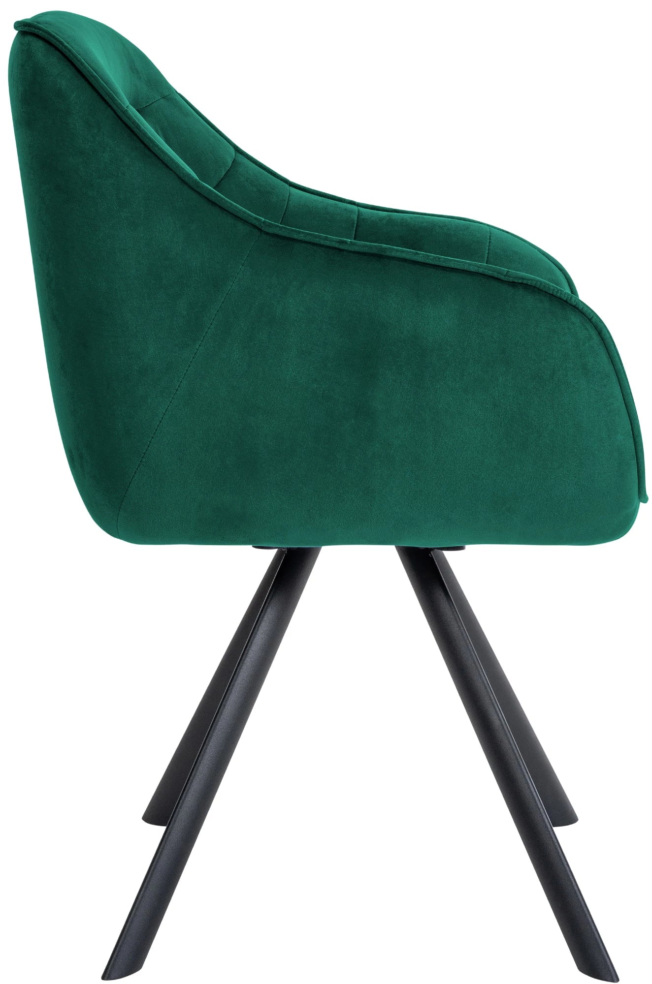 In And OutdoorMatch Eetkamerstoel Kevin - Groen - Met Armleuningen - Fluweel - Hoge Kwaliteit Bekleding - Comfortabele en Luxe Eetkamerstoel - Vintage Look Eetkamerstoel