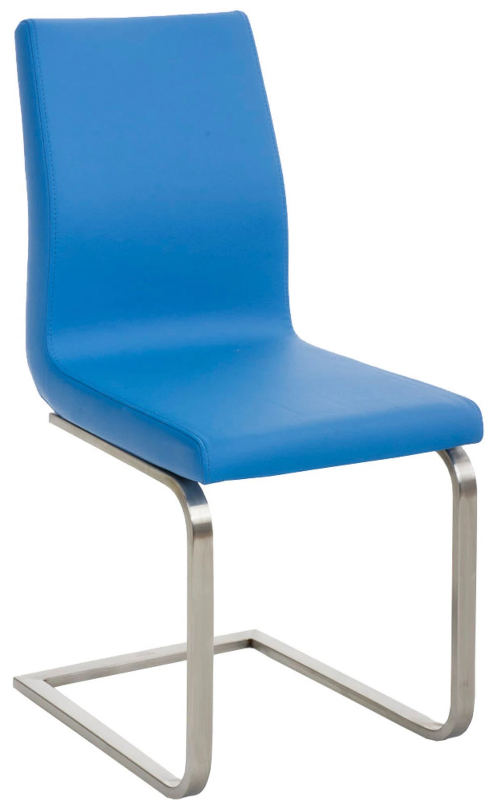 In And OutdoorMatch Eetkamerstoel Lela - Blauw - Set van 2 - Kunstleer - Hoogwaardige bekleding - Luxe eetkamerstoelen - Moderne look Eetkamerstoel