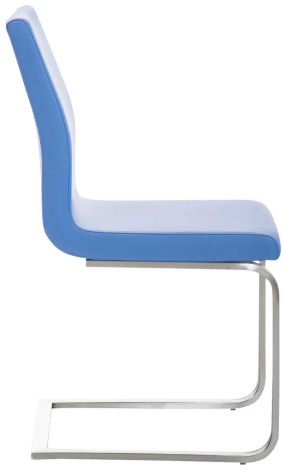 In And OutdoorMatch Eetkamerstoel Lela - Blauw - Set van 2 - Kunstleer - Hoogwaardige bekleding - Luxe eetkamerstoelen - Moderne look Eetkamerstoel