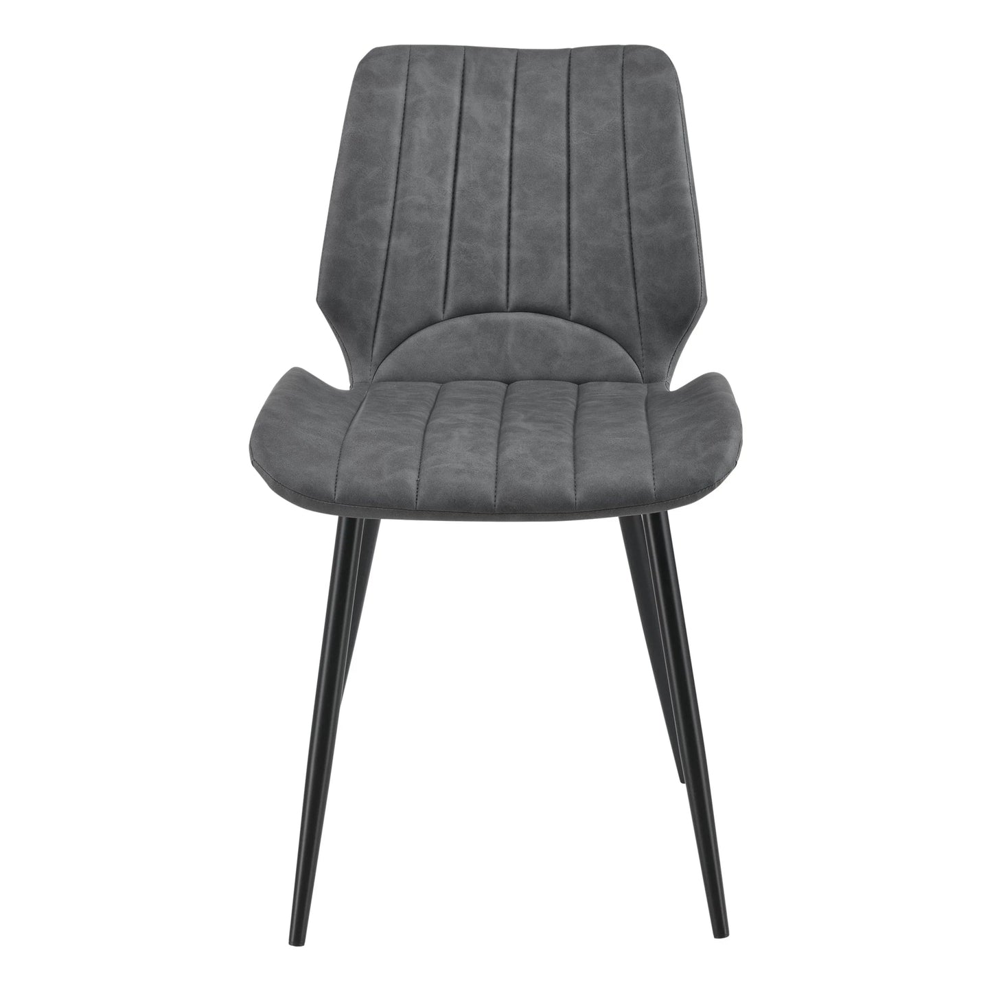 In And OutdoorMatch Eetkamerstoel Myah - 77x57,5x46cm - Set van 6 - Kunstleer en Metaal - Donkergrijs - Hoogwaardig design - Stijlvolle uitstraling Eetkamerstoel