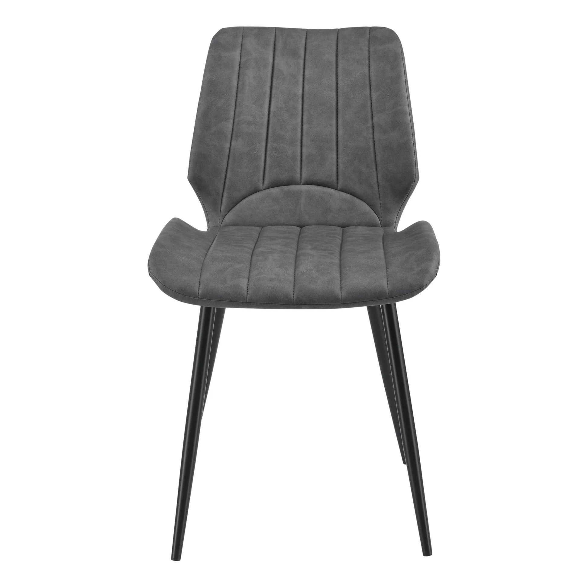 In And OutdoorMatch Eetkamerstoel Myah - 77x57,5x46cm - Set van 6 - Kunstleer en Metaal - Donkergrijs - Hoogwaardig design - Stijlvolle uitstraling Eetkamerstoel