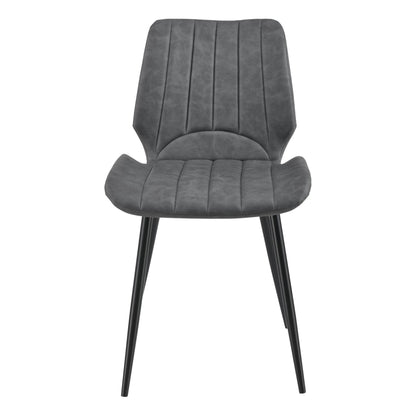 In And OutdoorMatch Eetkamerstoel Myah - 77x57,5x46cm - Set van 6 - Kunstleer en Metaal - Donkergrijs - Hoogwaardig design - Stijlvolle uitstraling Eetkamerstoel