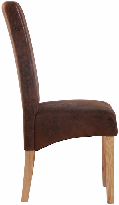 In And OutdoorMatch Eetkamerstoel Yaritza - Bruin - Eetkamerstoel - Ash houten frame - Hoge kwaliteit bekleding - Vintage stijl stoel - Stijlvolle eetkamerstoel Eetkamerstoel