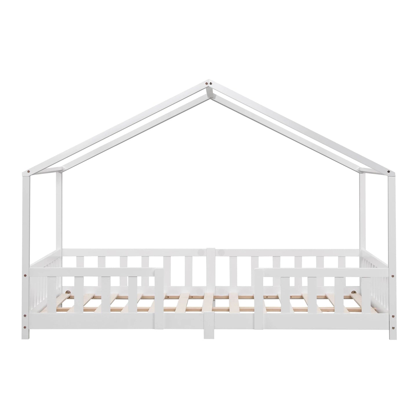 In And OutdoorMatch Kinderbed Allan - Met valbeveiliging - 140x200 cm - Wit Mat - Voor meisjes - Voor jongens - Voor kinderen Kinder bedden