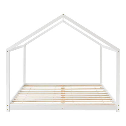 In And OutdoorMatch Kinderbed Sunny - Huisbed - Met Lattenbodem - 180x200cm - Wit - Snelle Montage bed twee personen