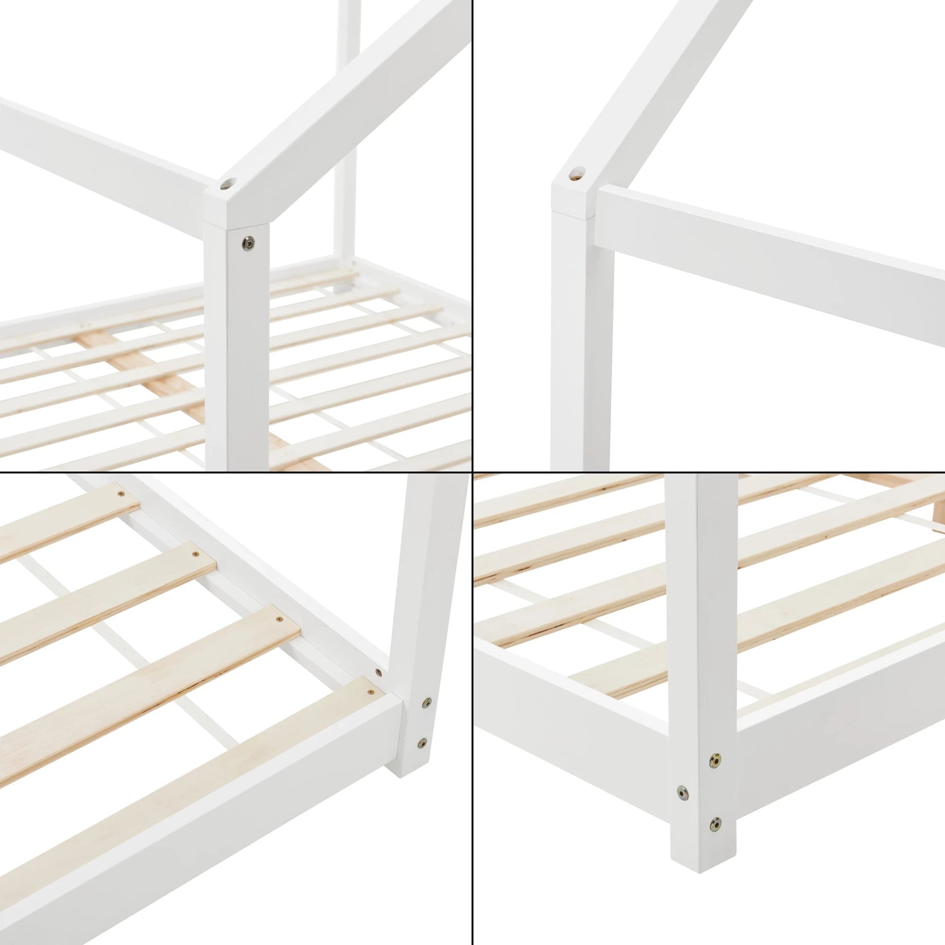 In And OutdoorMatch Kinderbed Sunny - Huisbed - Met Lattenbodem - 180x200cm - Wit - Snelle Montage bed twee personen