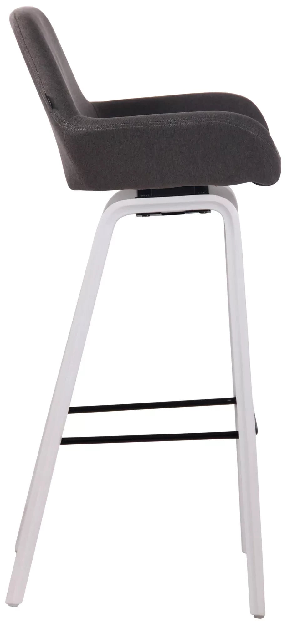 In And OutdoorMatch Luxe Barkruk Blaze - Grijs - Eiken Fineerhout - Luxe Design - Rugleuning - Voetensteun - Voor Keuken en Bar - Gestoffeerde Zitting Barkrukken / hocker