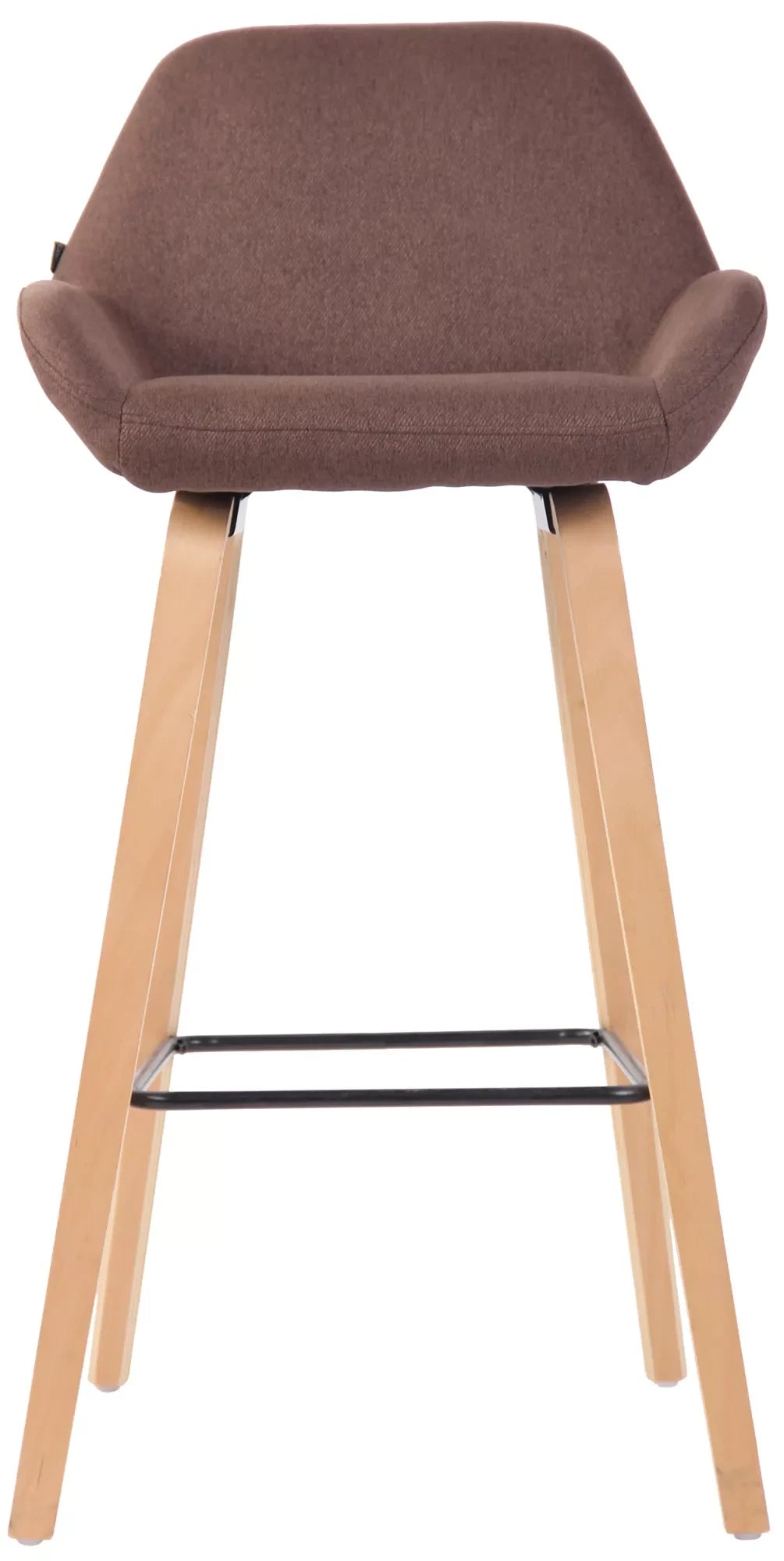 In And OutdoorMatch Luxe Barkruk Gloria - Bruin - Eiken Fineerhout - Deluxe Design - Rugleuning - Voetensteun - Voor Keuken en Bar - Gestoffeerde Zitting Barkrukken / hocker