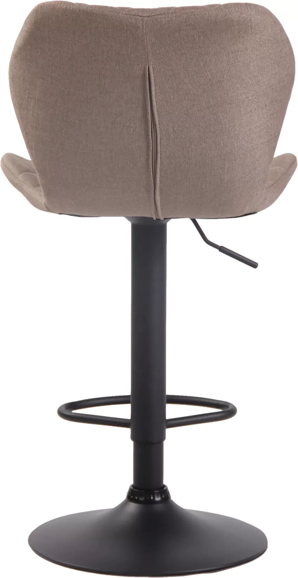 In And OutdoorMatch Moderne Barkruk Karina - Bruin - Zwart - Luxe Design - Rugleuning - Voetensteun - Voor Keuken en Bar - Gestoffeerde Zitting Barkrukken / hocker