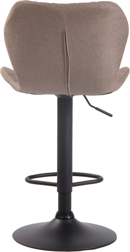 In And OutdoorMatch Moderne Barkruk Karina - Bruin - Zwart - Luxe Design - Rugleuning - Voetensteun - Voor Keuken en Bar - Gestoffeerde Zitting Barkrukken / hocker