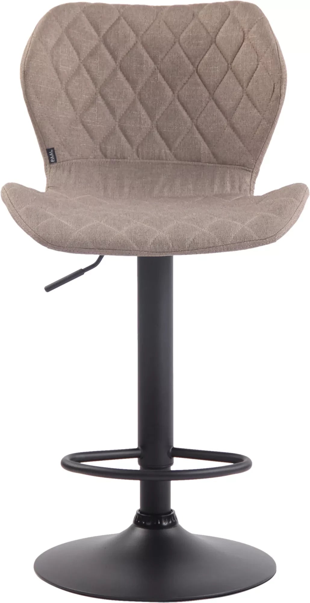 In And OutdoorMatch Moderne Barkruk Karina - Bruin - Zwart - Luxe Design - Rugleuning - Voetensteun - Voor Keuken en Bar - Gestoffeerde Zitting Barkrukken / hocker