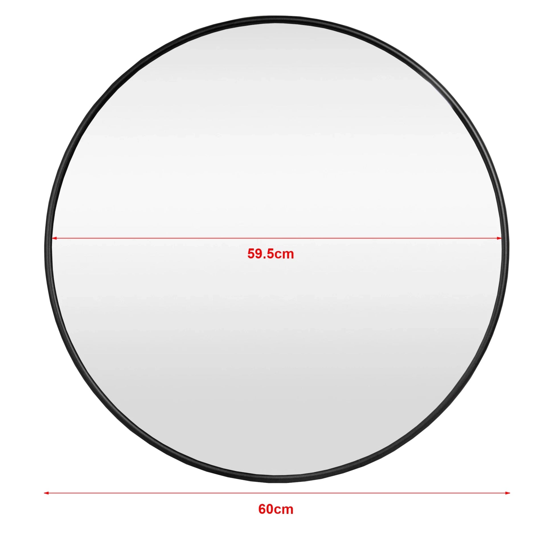 In And OutdoorMatch Prachtige Spiegel Erena - Hangspiegel - Ø60cm - Ronde Spiegel - Mat Zwart - Decoratieve Spiegel - Elegante Spiegel - Voor Badkamer - Voor Slaapkamer Muur spiegel