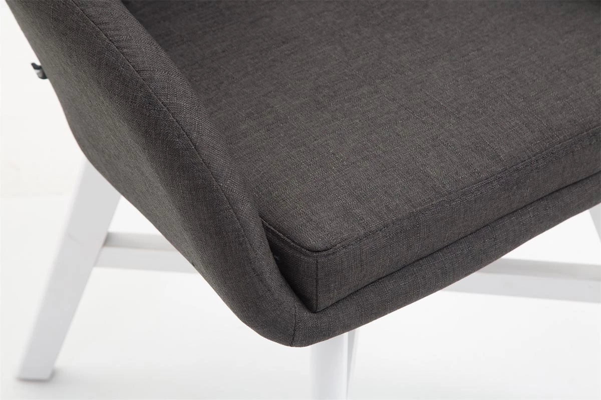 In And OutdoorMatch Stoel Alys - Wit - Grijze Stoel - Bezoekersstoel - Eetkamerstoel - Stof - Hoge Kwaliteit Bekleding - Moderne Stijl Stoel - Speelse Bezoekersstoel Eetkamerstoel