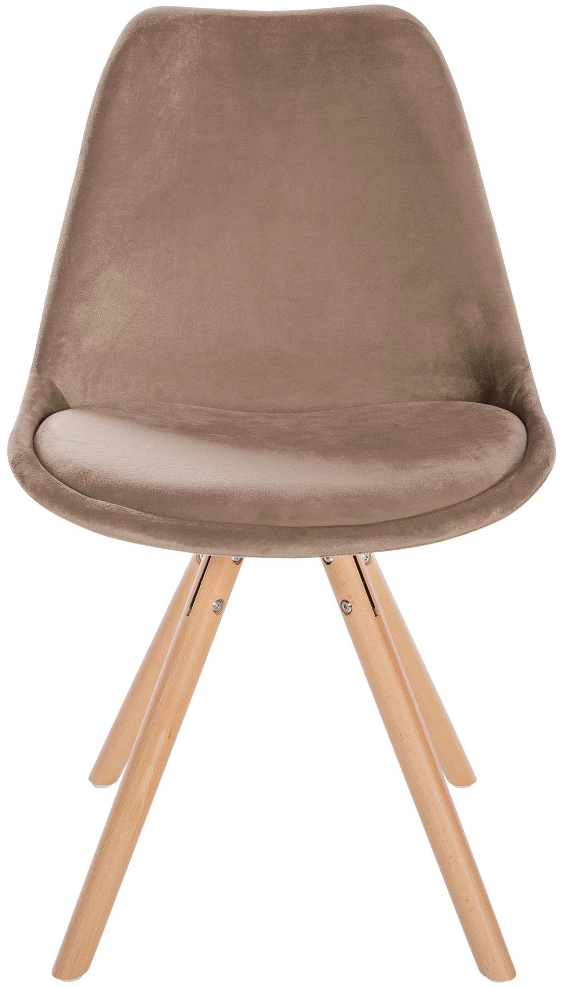 In And OutdoorMatch Stoel Gillian - Bruin en Hout - Fluweel - Comfortabele zit - Hoogwaardige bekleding - Stijlvolle stoel - Klassieke uitstraling Eetkamerstoel