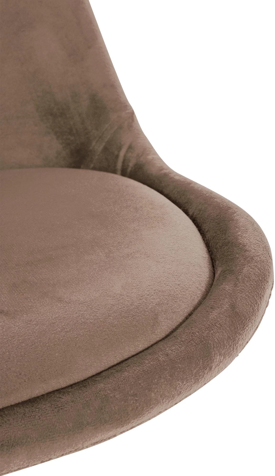 In And OutdoorMatch Stoel Gillian - Bruin en Hout - Fluweel - Comfortabele zit - Hoogwaardige bekleding - Stijlvolle stoel - Klassieke uitstraling Eetkamerstoel