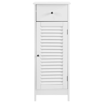 In And OutdoorMatch Vintage Badkamerkastje Ofelia - Met 1 Lade en Deur - 87x30x30 cm - Wit - Modern Design Badkamerkast