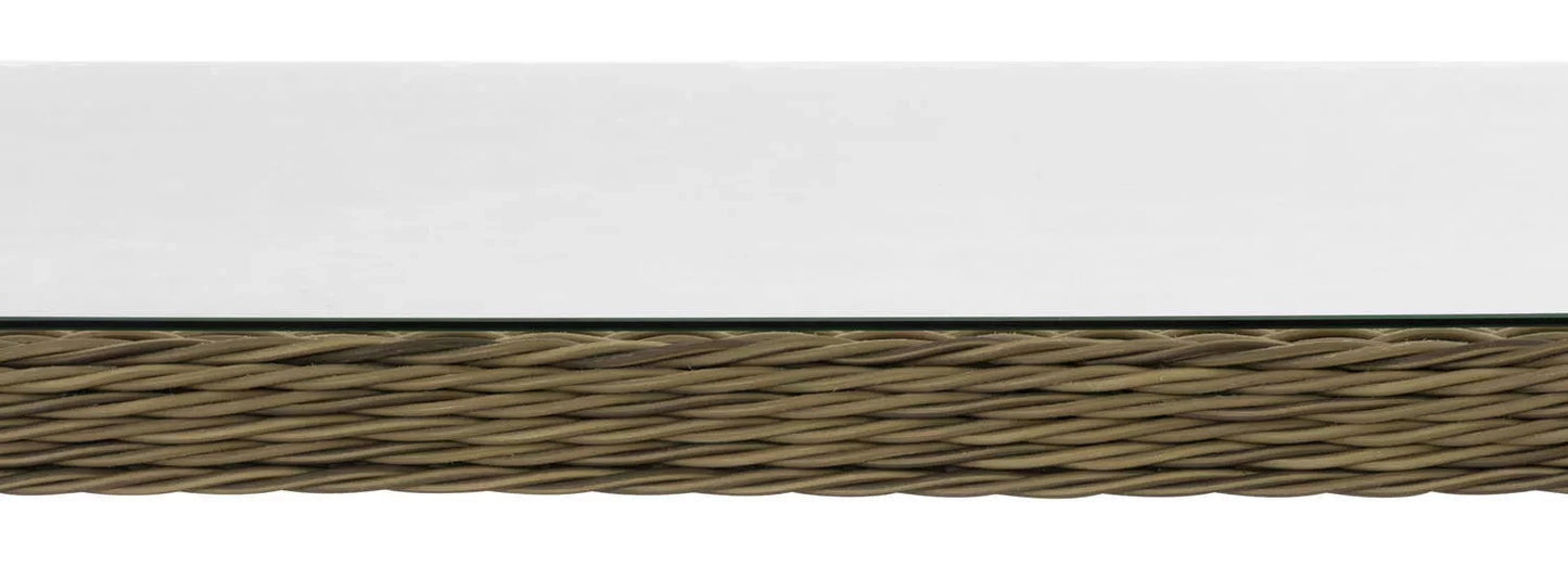 In And OutdoorMatch tuintafel Lauriane - Bartafel - Creme - tuintafel kunststof - tuintafels - tafel - Glazen tafel - 84 x 84 x 110,5 cm Bar table