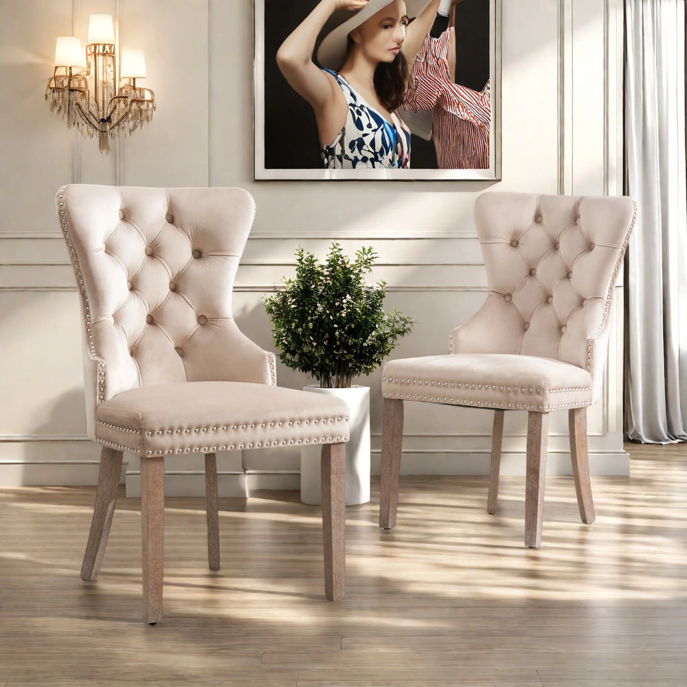 Eetkamerstoelen - Set van 2 - Beige