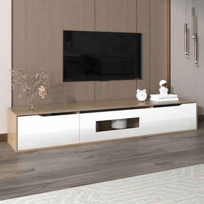 TV-meubel - Wit & Hout - Met LED Verlichting